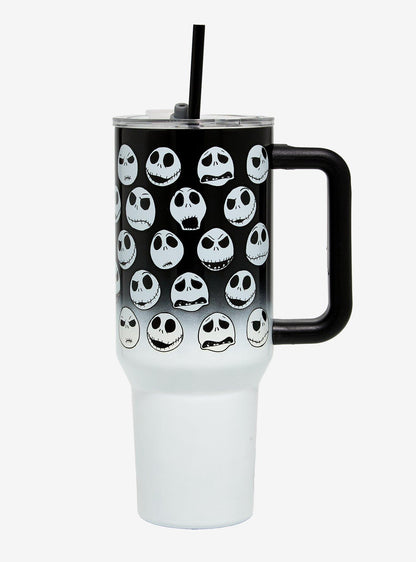 Vaso de acero Jack Skellington con bombilla y asa