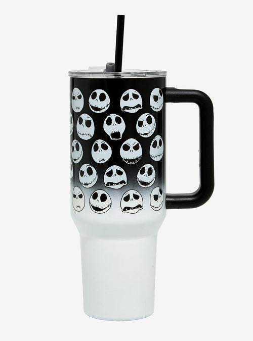 Vaso de acero Jack Skellington con bombilla y asa