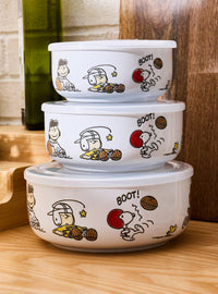 Peanuts: Set de 3 tazones con tapa