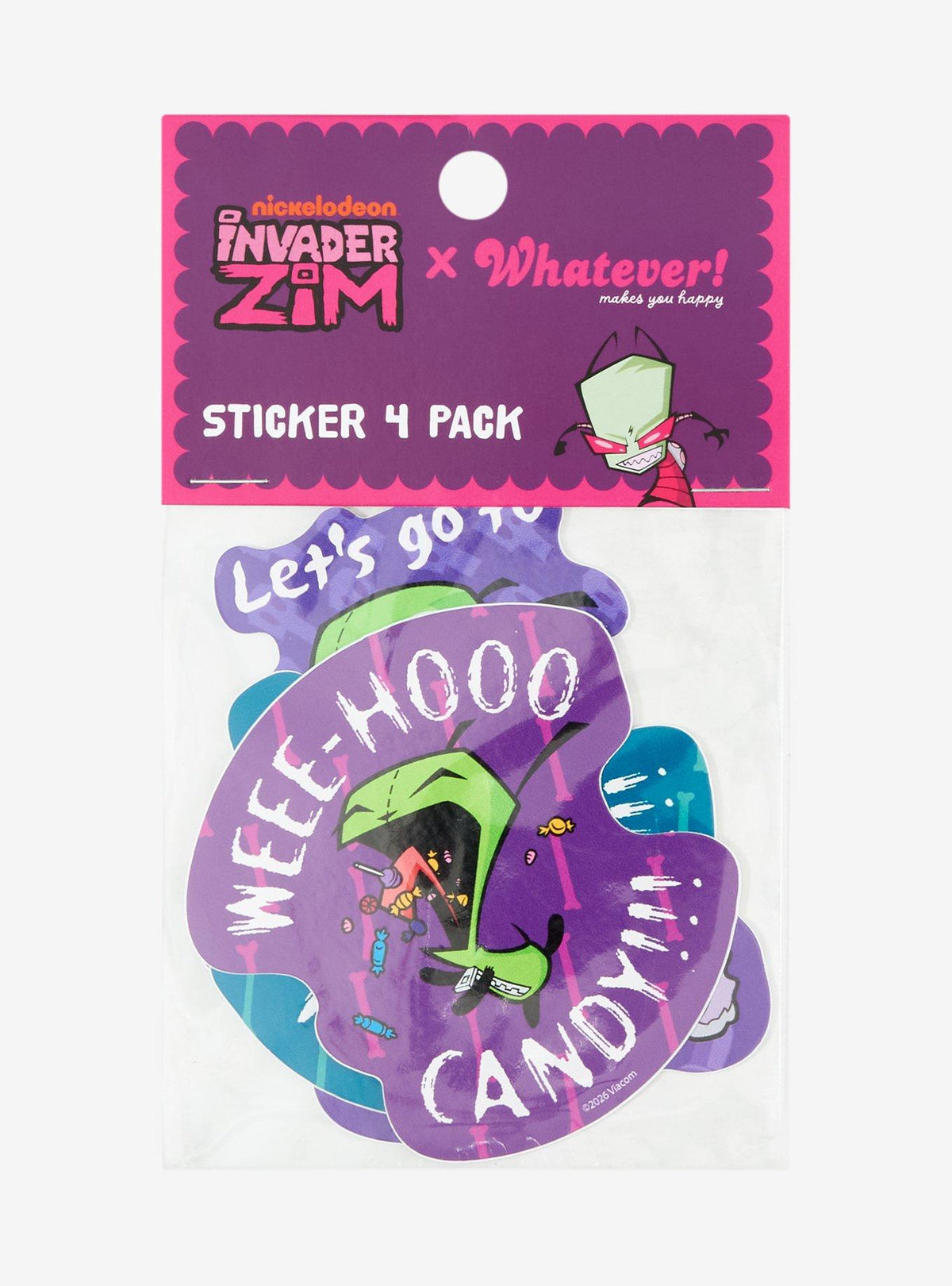 Pack de 4 stickers GIR de Invader Zim