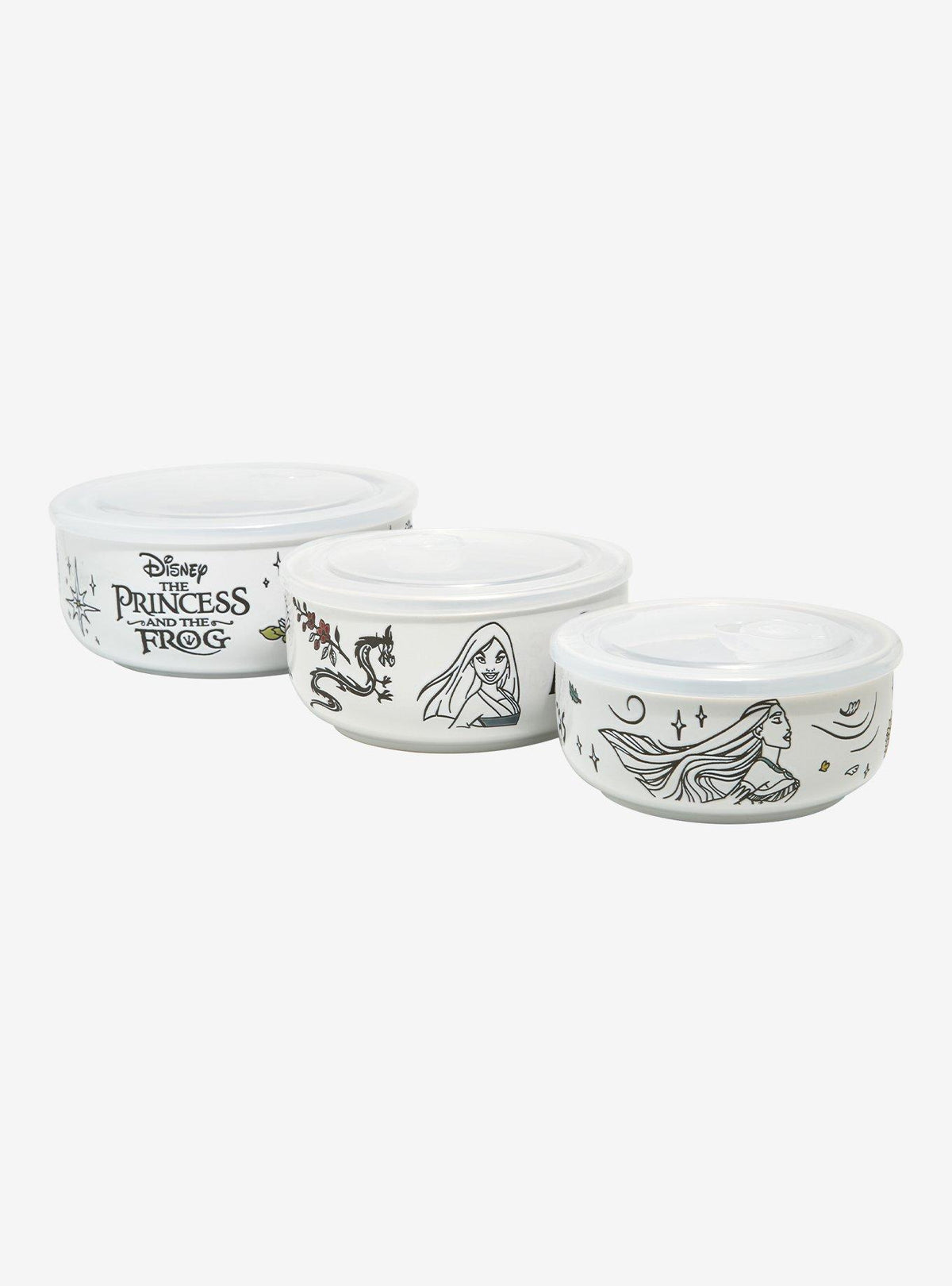 Set de 3 tazones Disney Princess con tapa
