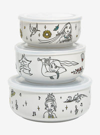 Set de 3 tazones Disney Princess con tapa