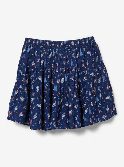 Falda midi escalonada con estampado de Cinderella