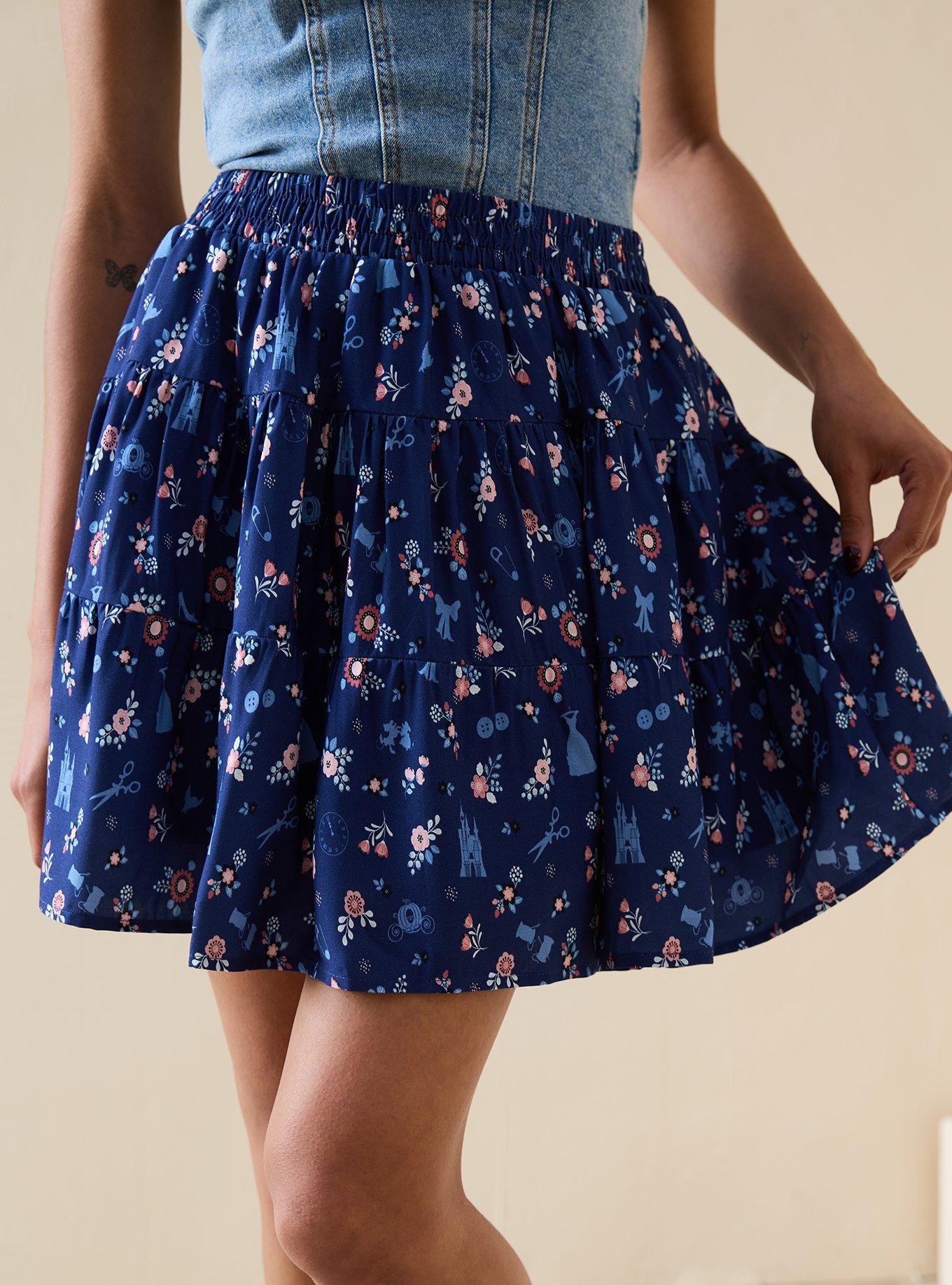 Falda midi escalonada con estampado de Cinderella
