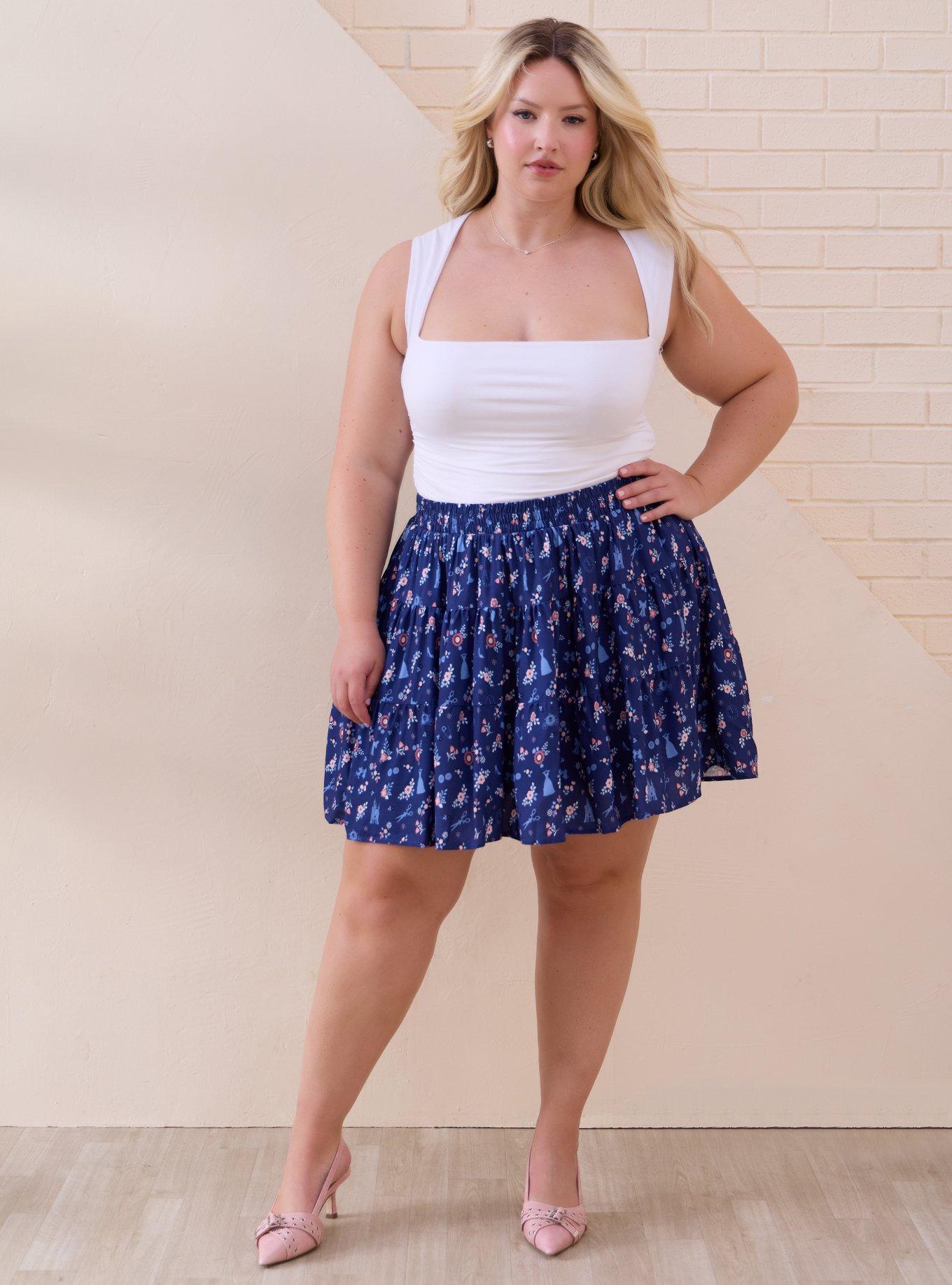 Falda midi escalonada plus size Disney Cinderella