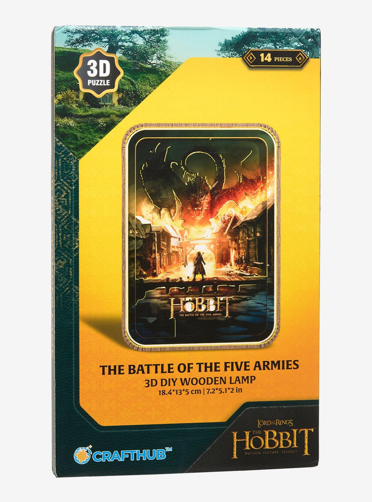 The Hobbit: Lámpara 3D de madera Batalla de los Cinco Ejércitos