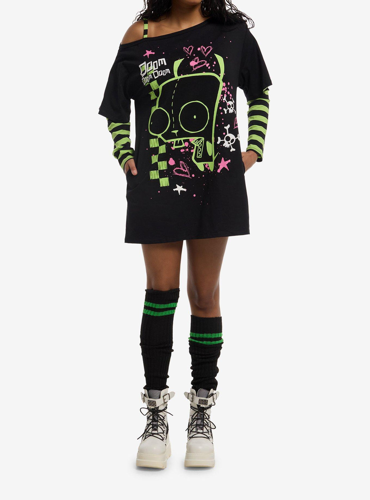 Vestido de hombros descubiertos Invader Zim GIR