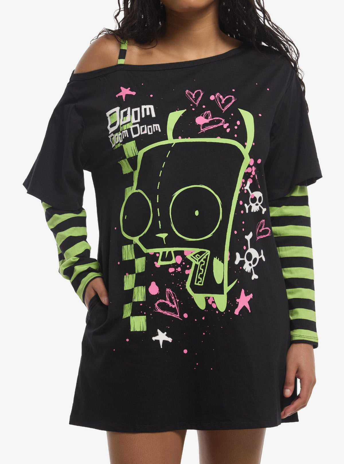 Vestido de hombros descubiertos Invader Zim GIR