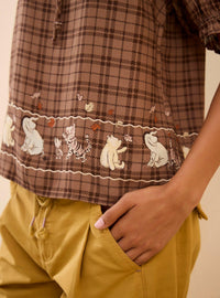 Blusa otoñal bordada de Winnie the Pooh