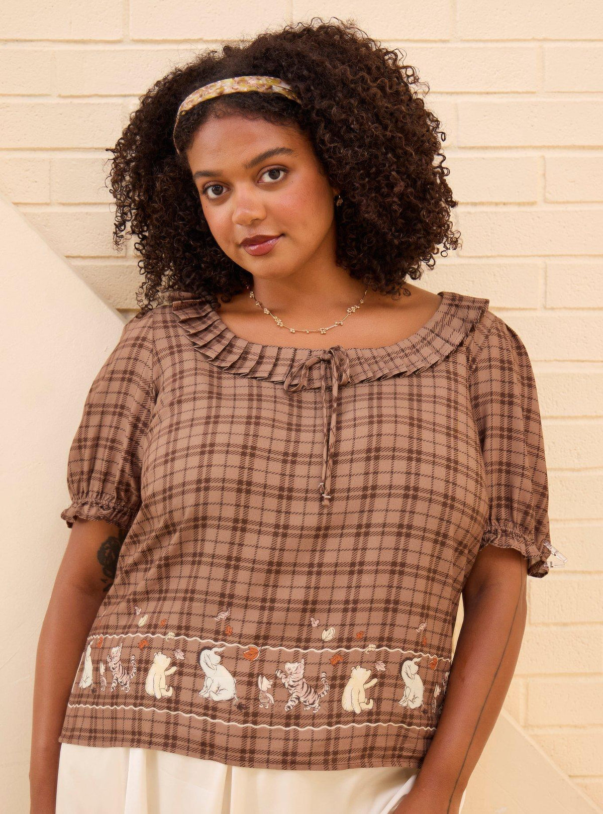 Blusa a cuadros de Winnie the Pooh para mujer