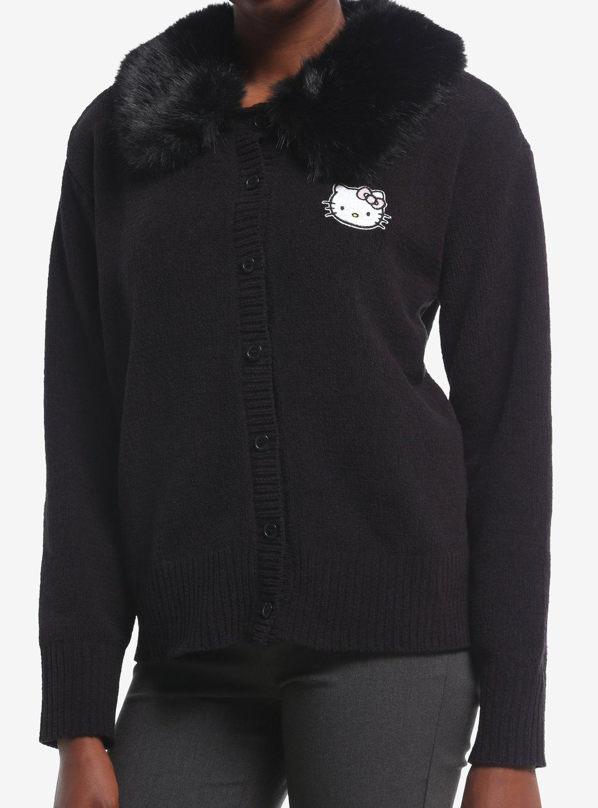 Chaleco Hello Kitty con cuello de pelo, para niñas