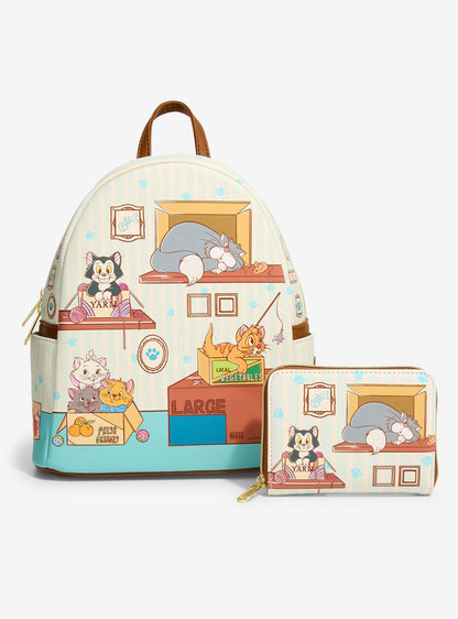 Billetera mini Disney: gatos en cajas