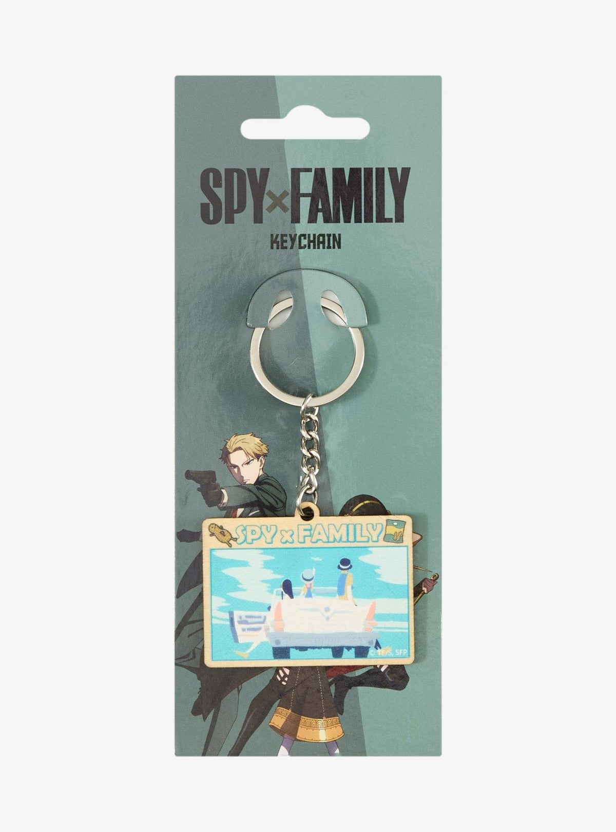Llavero de madera Spy x Family: paseo en auto