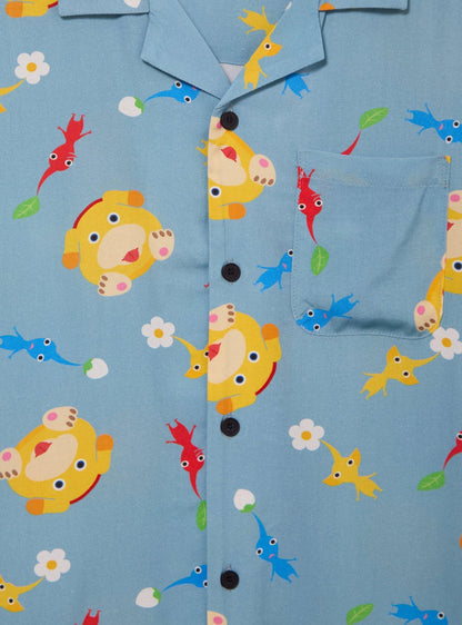 Camisa tejida abotonada Pikmin con estampado de Oatchi