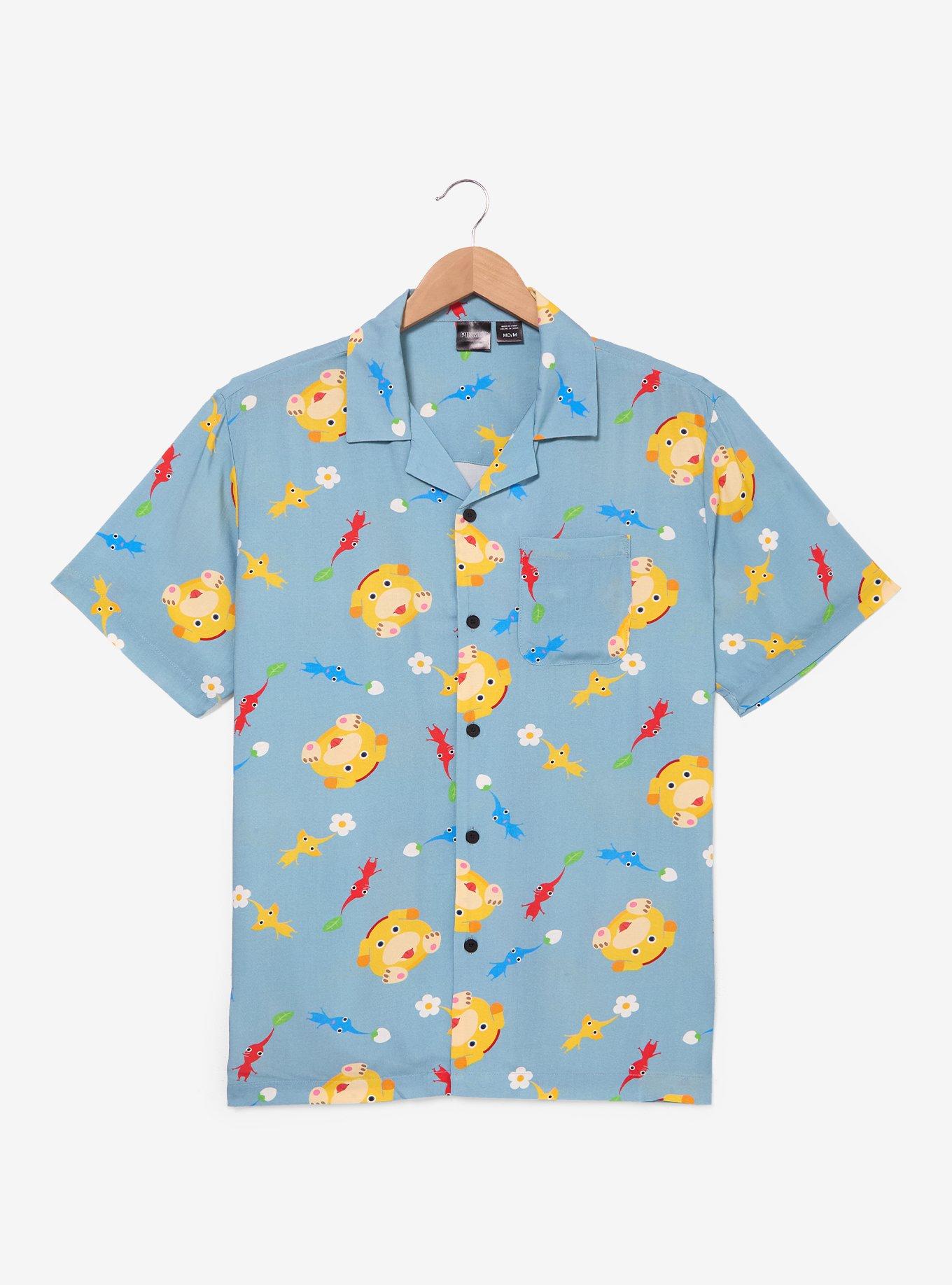 Camisa tejida abotonada Pikmin con estampado de Oatchi