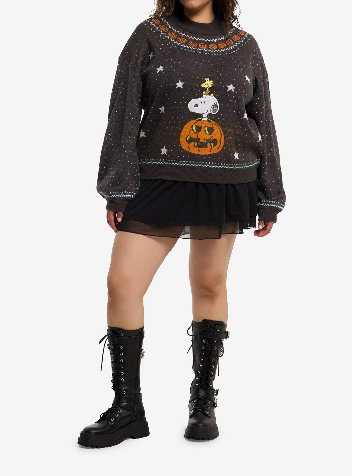 Polerón Peanuts Halloween Snoopy y Woodstock Tallas Plus