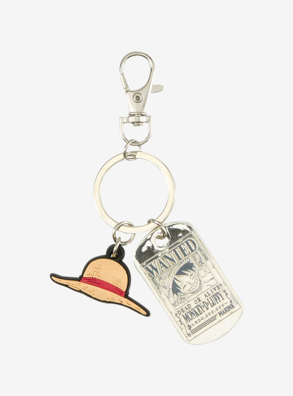 Llavero One Piece: sombrero de Luffy y cartel de búsqueda