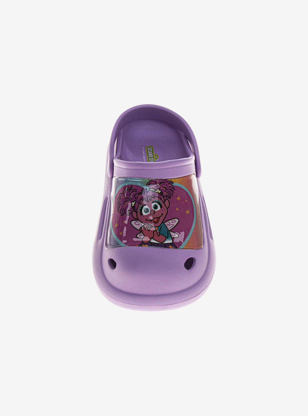 Zuecos morados Sesame Street para niñas pequeñas