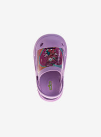 Zuecos morados Sesame Street para niñas pequeñas