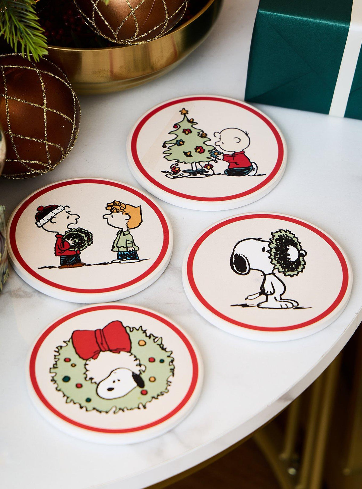 Set de Posavasos Navideños Peanuts