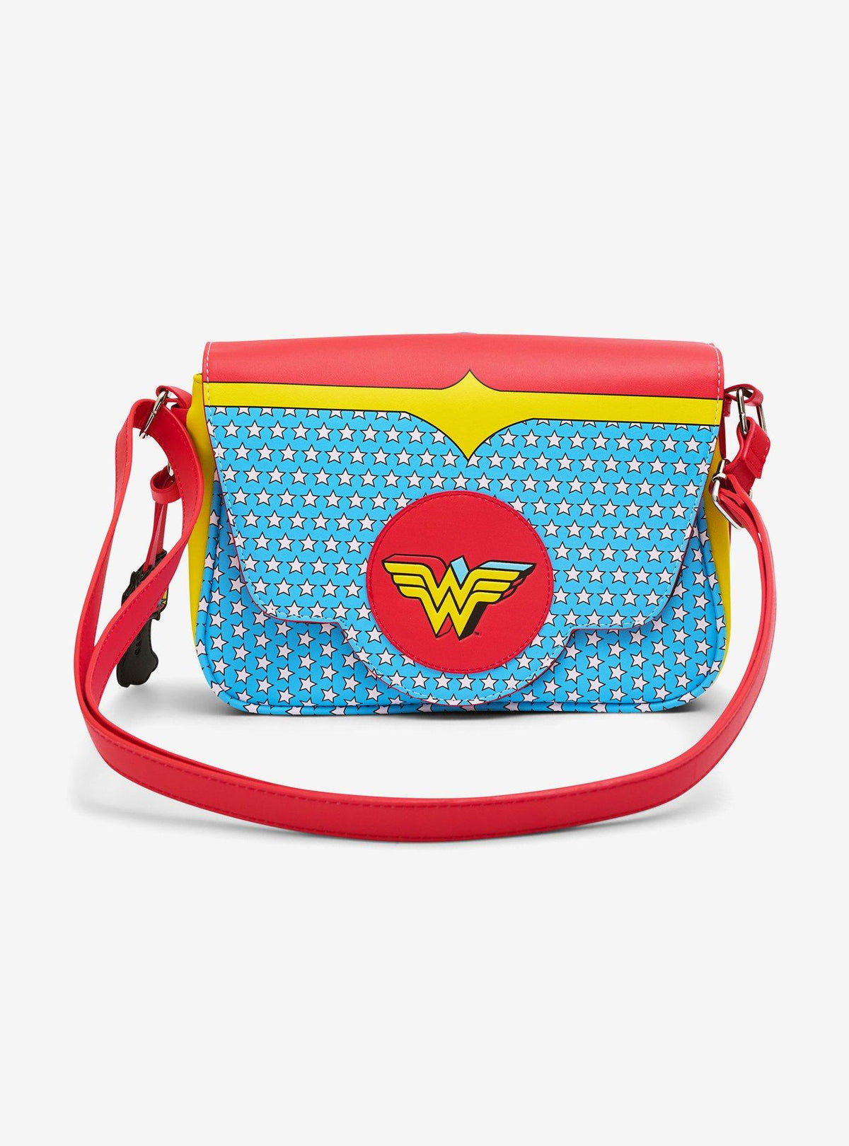 Cartera cruzada Wonder Woman con logo y diseño de corsé