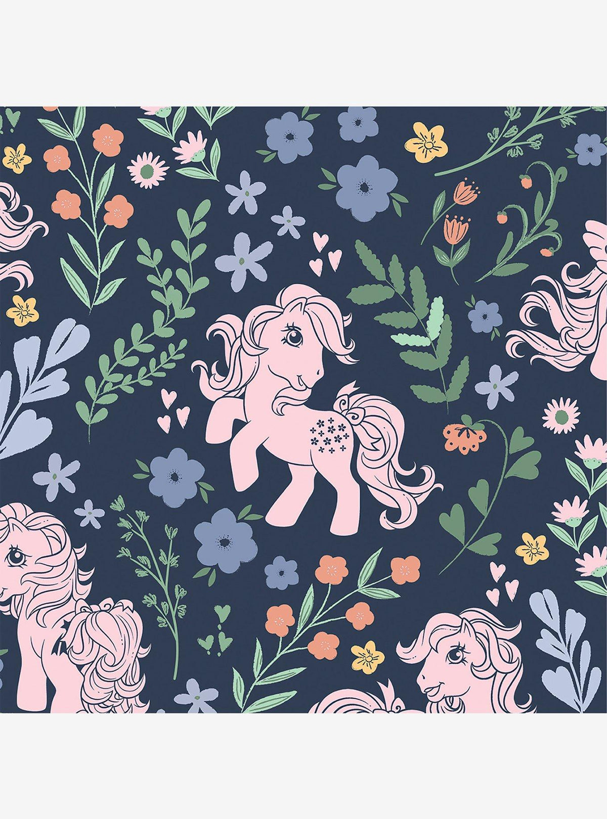 Papel mural adhesivo My Little Pony floral retro azul
