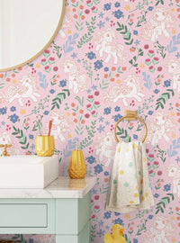 Papel mural adhesivo My Little Pony Retro Floral rosado