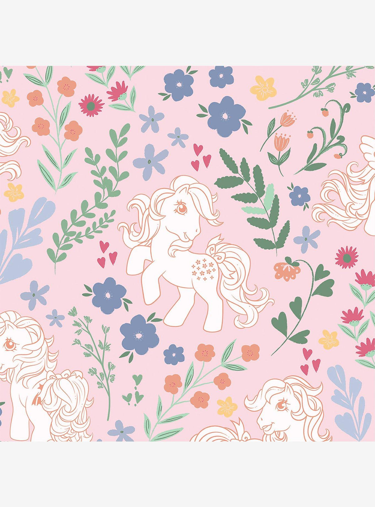 Papel mural adhesivo My Little Pony Retro Floral rosado