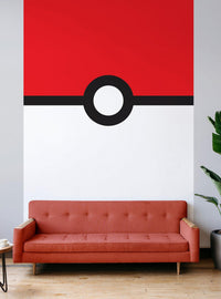 Mural adhesivo Pokémon Poké Ball rojo y blanco