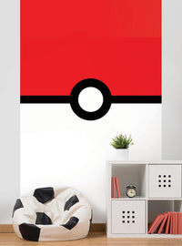 Mural adhesivo Pokémon Poké Ball rojo y blanco