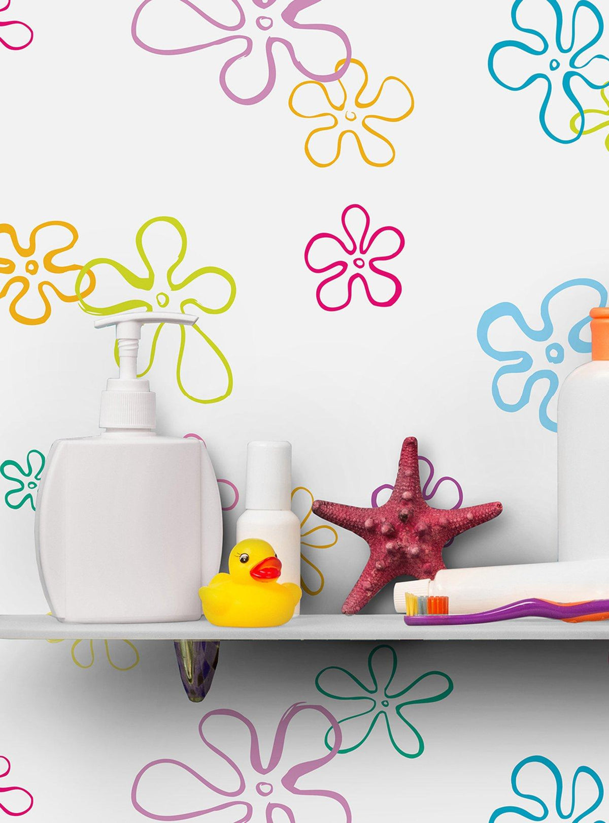 Papel mural floral blanco de SpongeBob SquarePants · Space Store