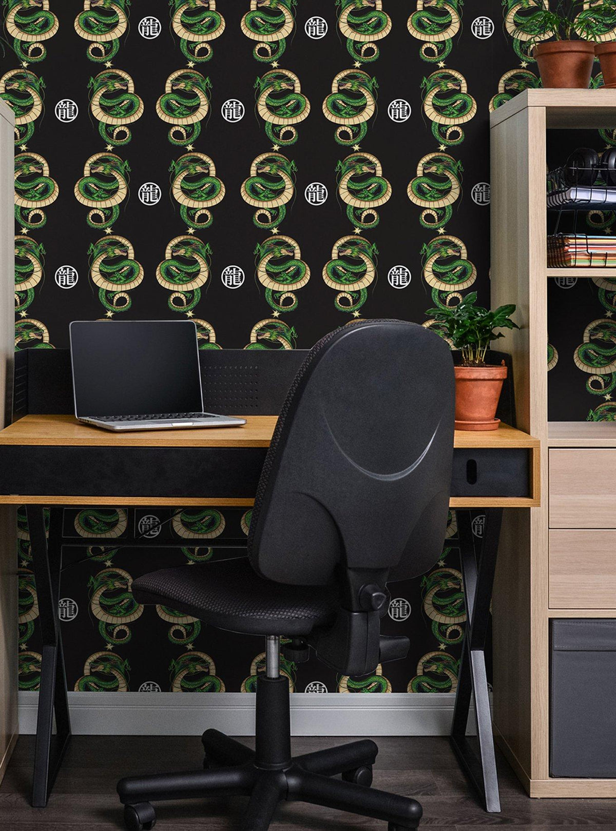 Papel mural adhesivo Dragon Ball Z Shenron negro