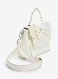 Cartera iridiscente de Minnie Mouse con lazo de boda