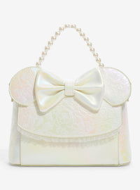 Cartera iridiscente de Minnie Mouse con lazo de boda