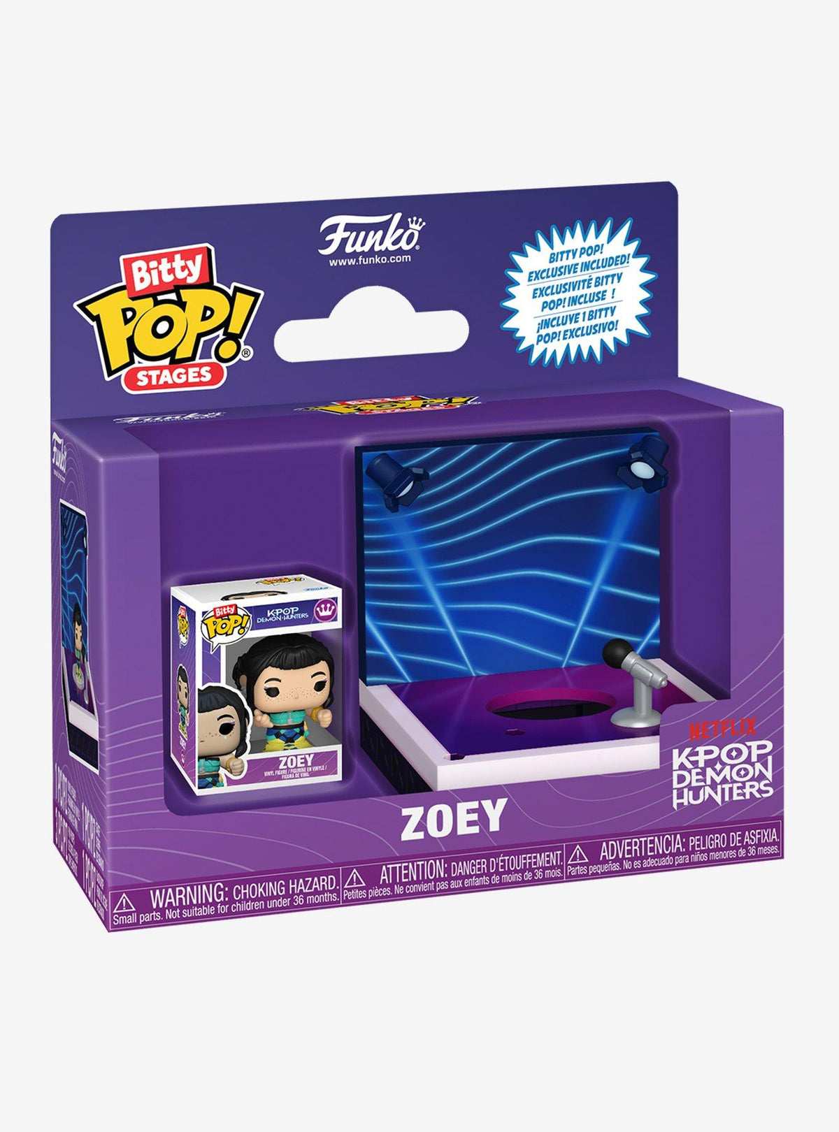 Funko Bitty POP! Zoey y escenario de KPop Demon Hunters