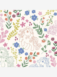 Papel mural autoadhesivo My Little Pony floral retro crema