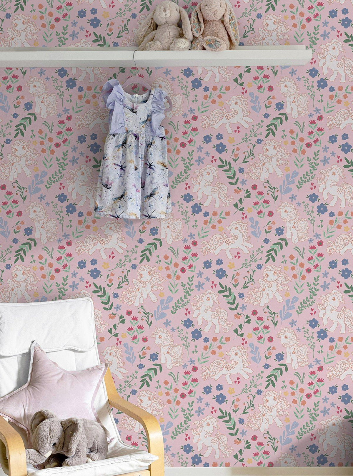Papel mural autoadhesivo My Little Pony floral retro