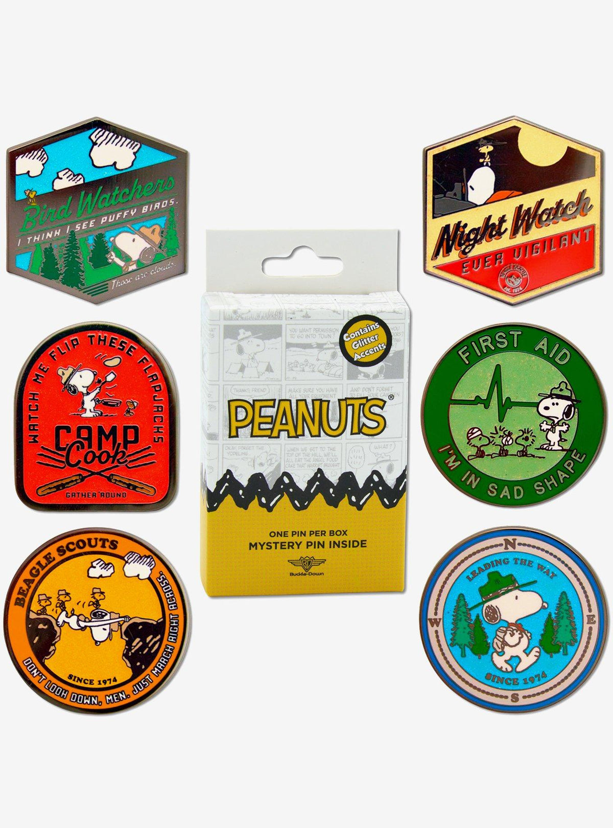 Pin esmaltado sorpresa Peanuts: insignias Beagle Scouts