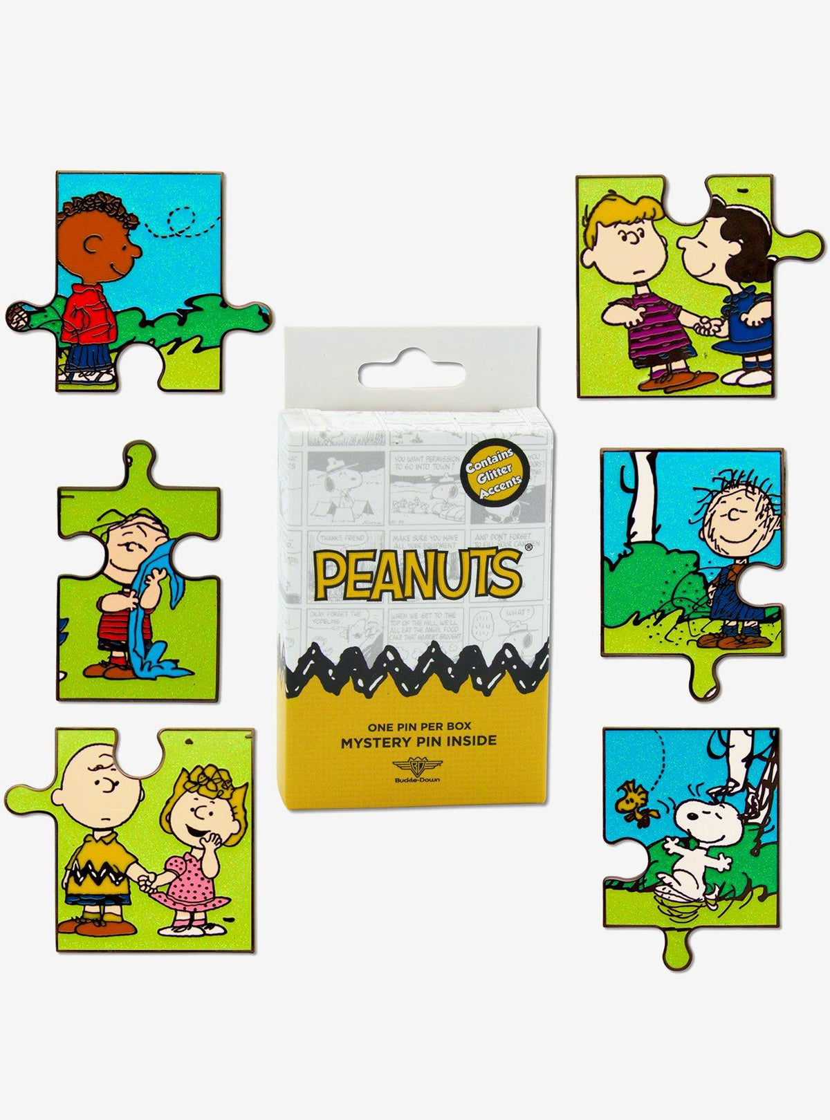 Caja sorpresa de pins de esmalte Peanuts