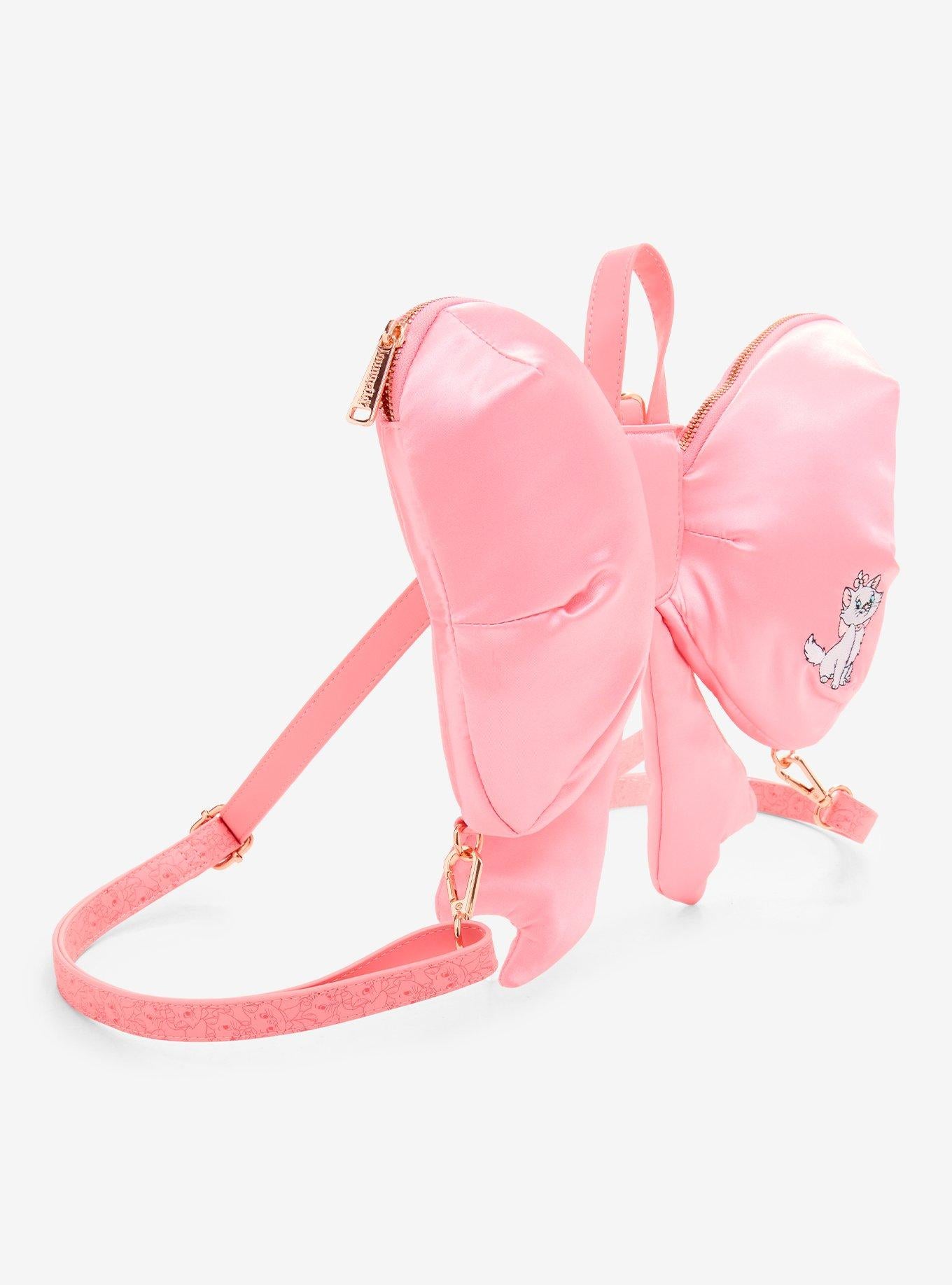 Mochila mini Marie satinada con forma de lazo