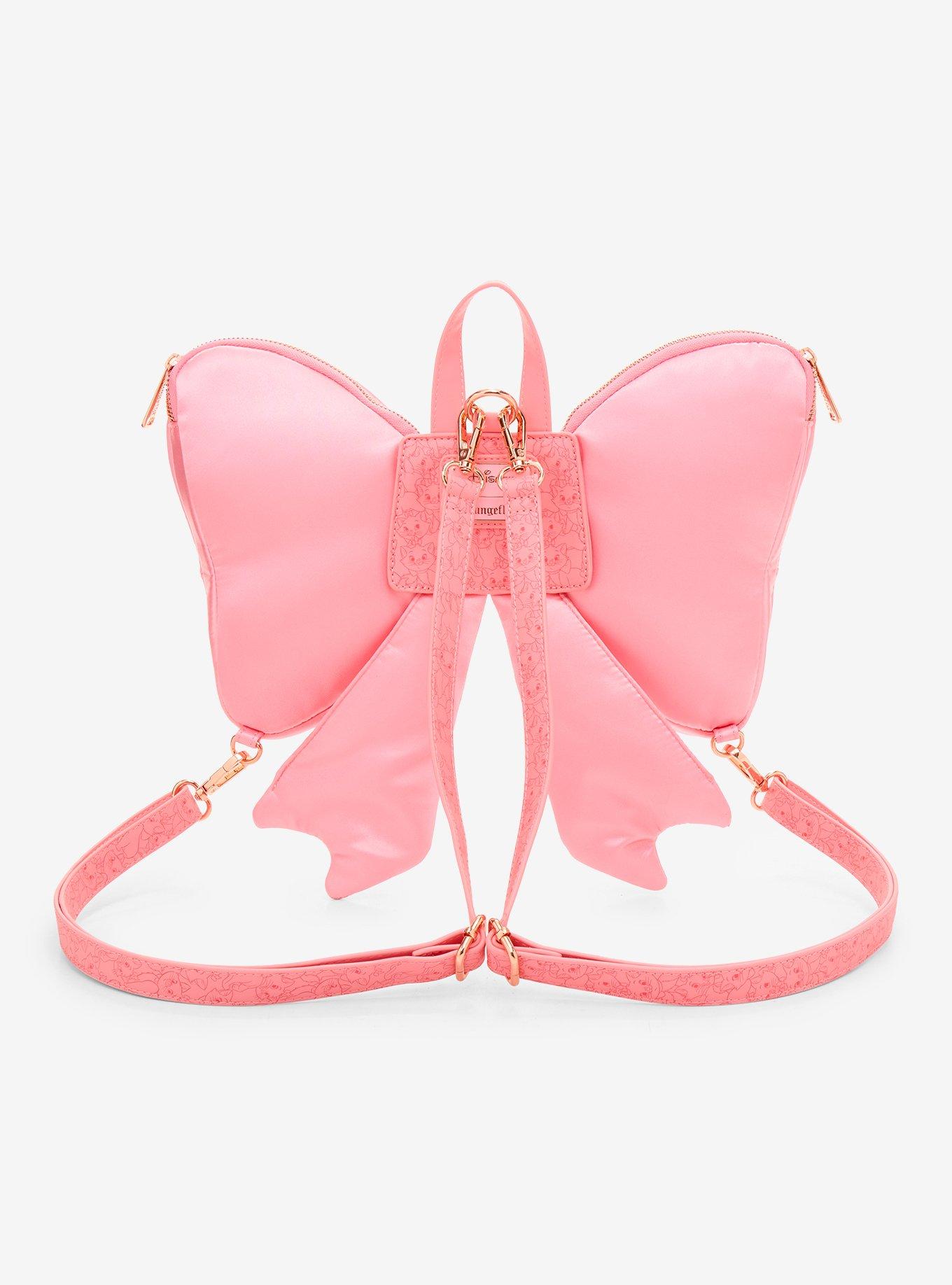 Mochila mini Marie satinada con forma de lazo