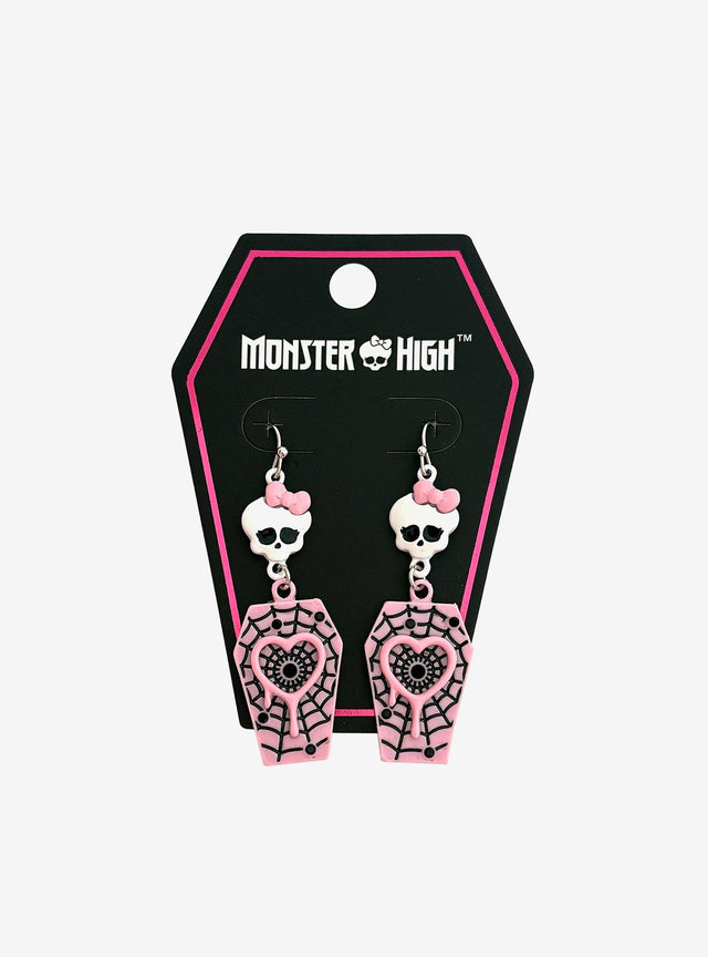 Aros colgantes rosas de ataúd Monster High