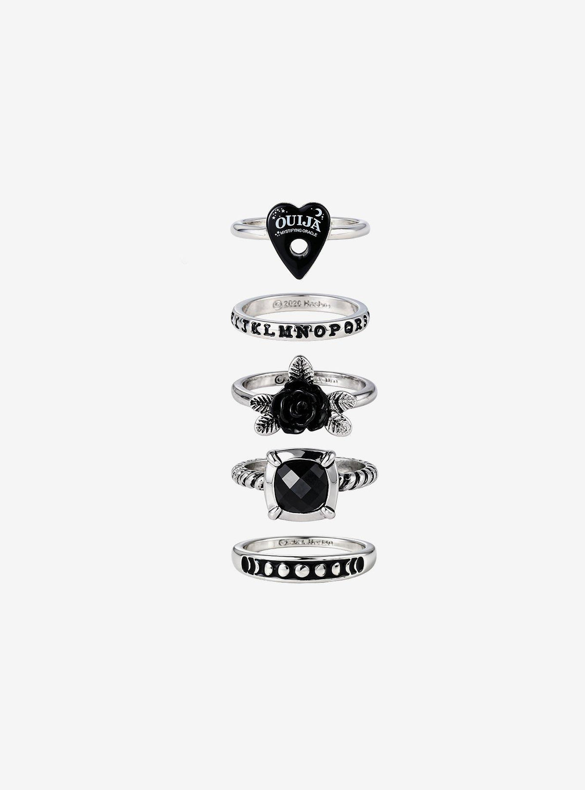 Set de 5 anillos inspirados en la Ouija