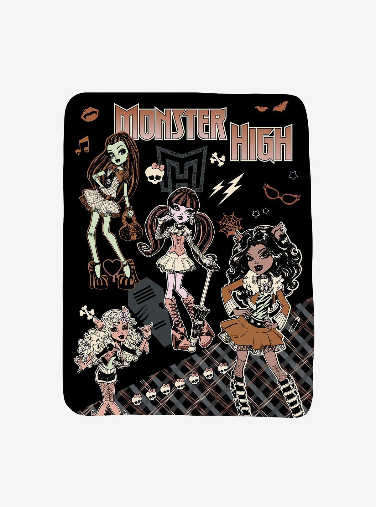 Manta suave Monster High en tonos sepia
