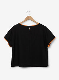 Blusa de lino Coco bordada para mujer, tallas grandes
