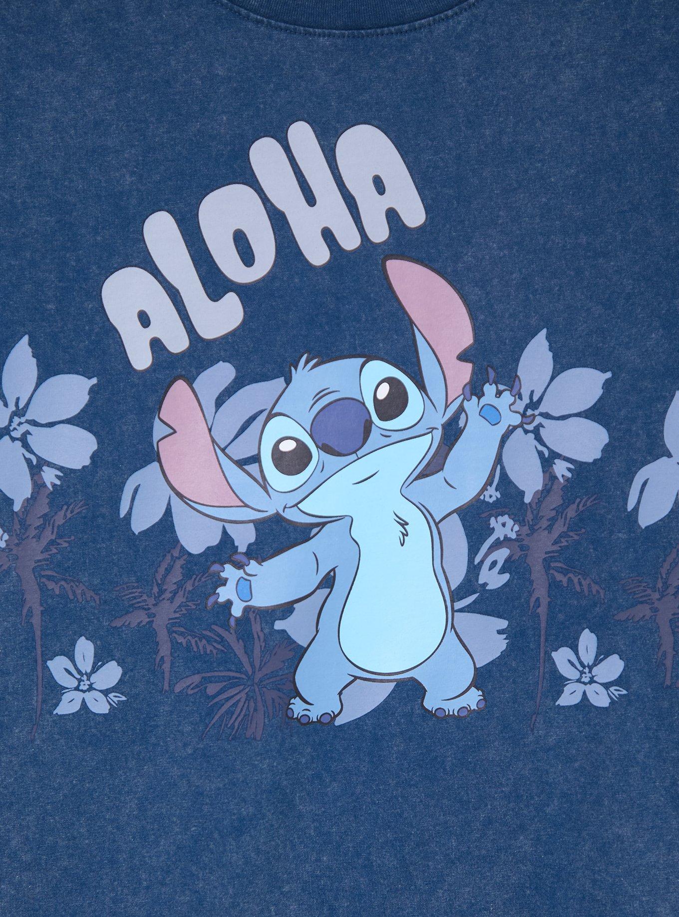 Polera corta floral de Stitch de Disney Lilo & Stitch