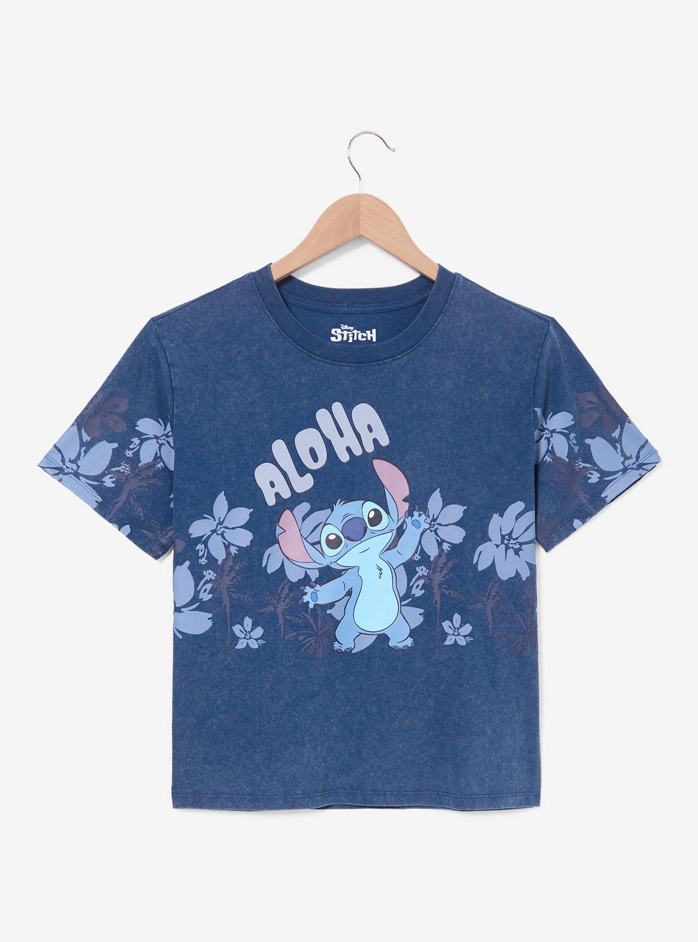 Polera corta floral de Stitch de Disney Lilo & Stitch
