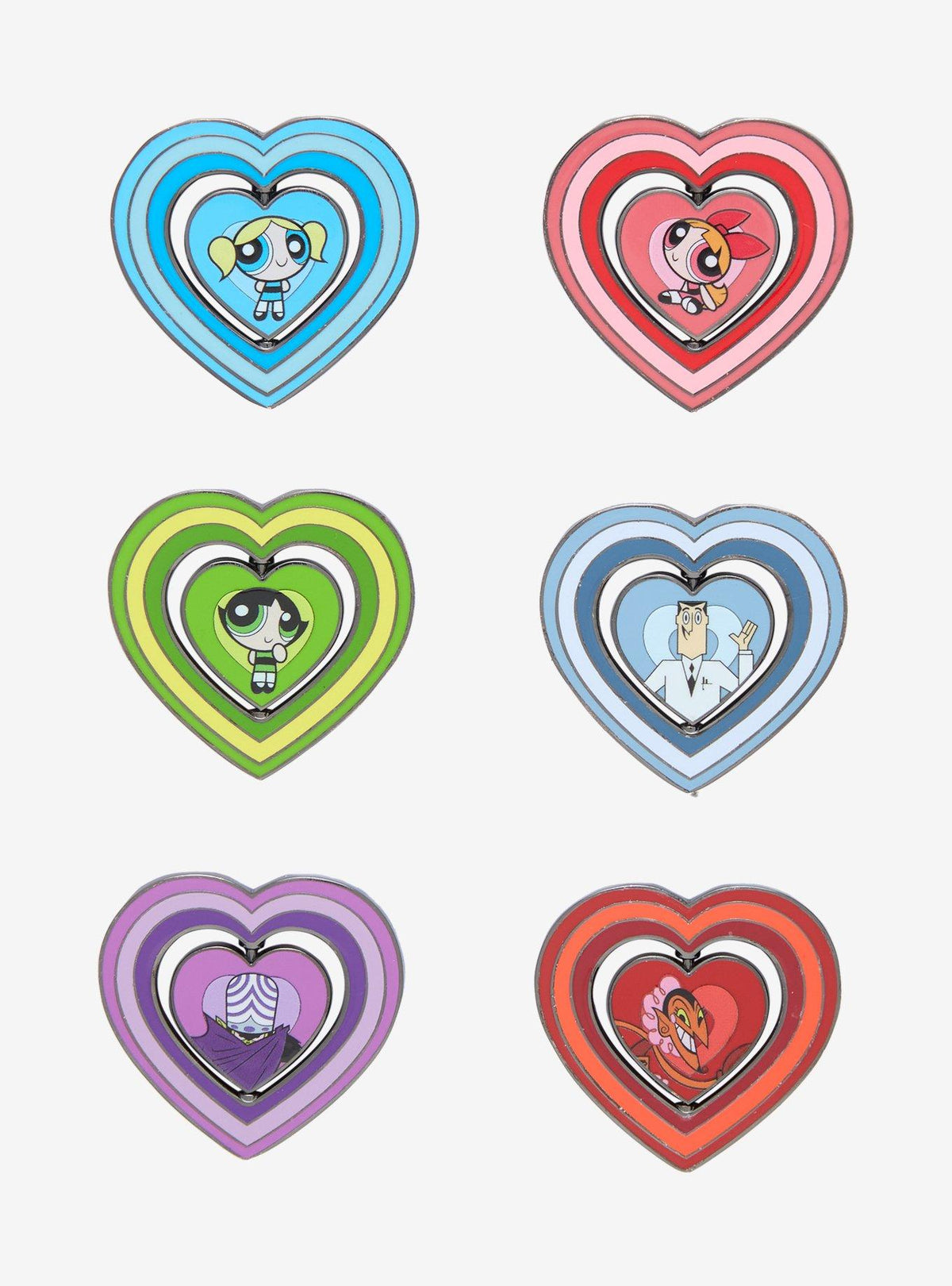 Pin sorpresa giratorio de corazón The Powerpuff Girls
