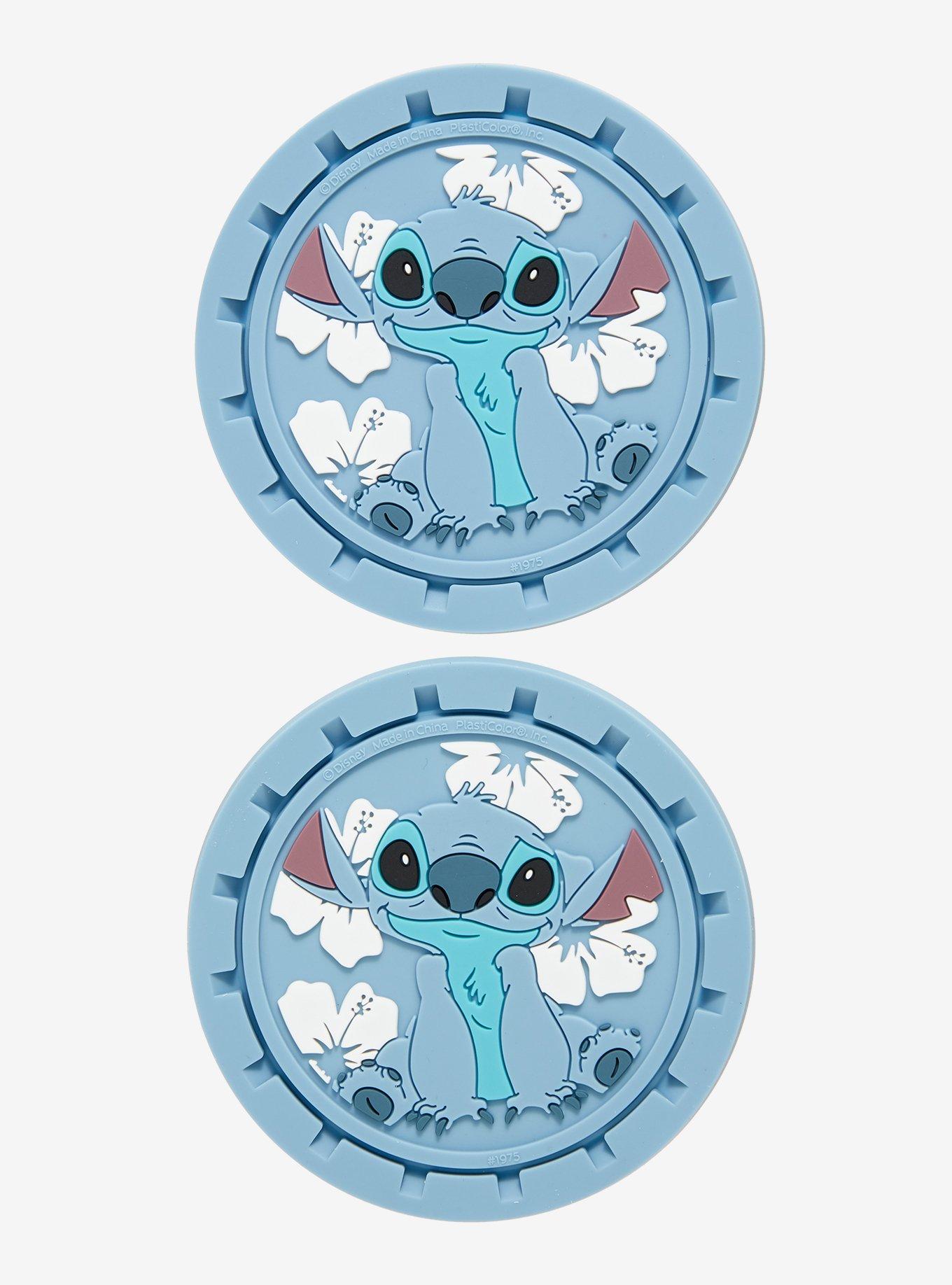 Set de posavasos florales para auto de Lilo & Stitch