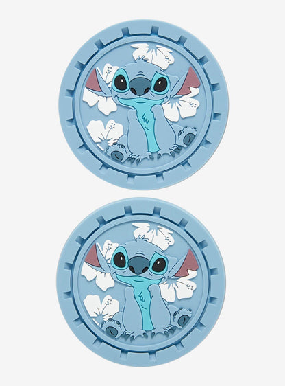 Set de posavasos florales para auto de Lilo & Stitch